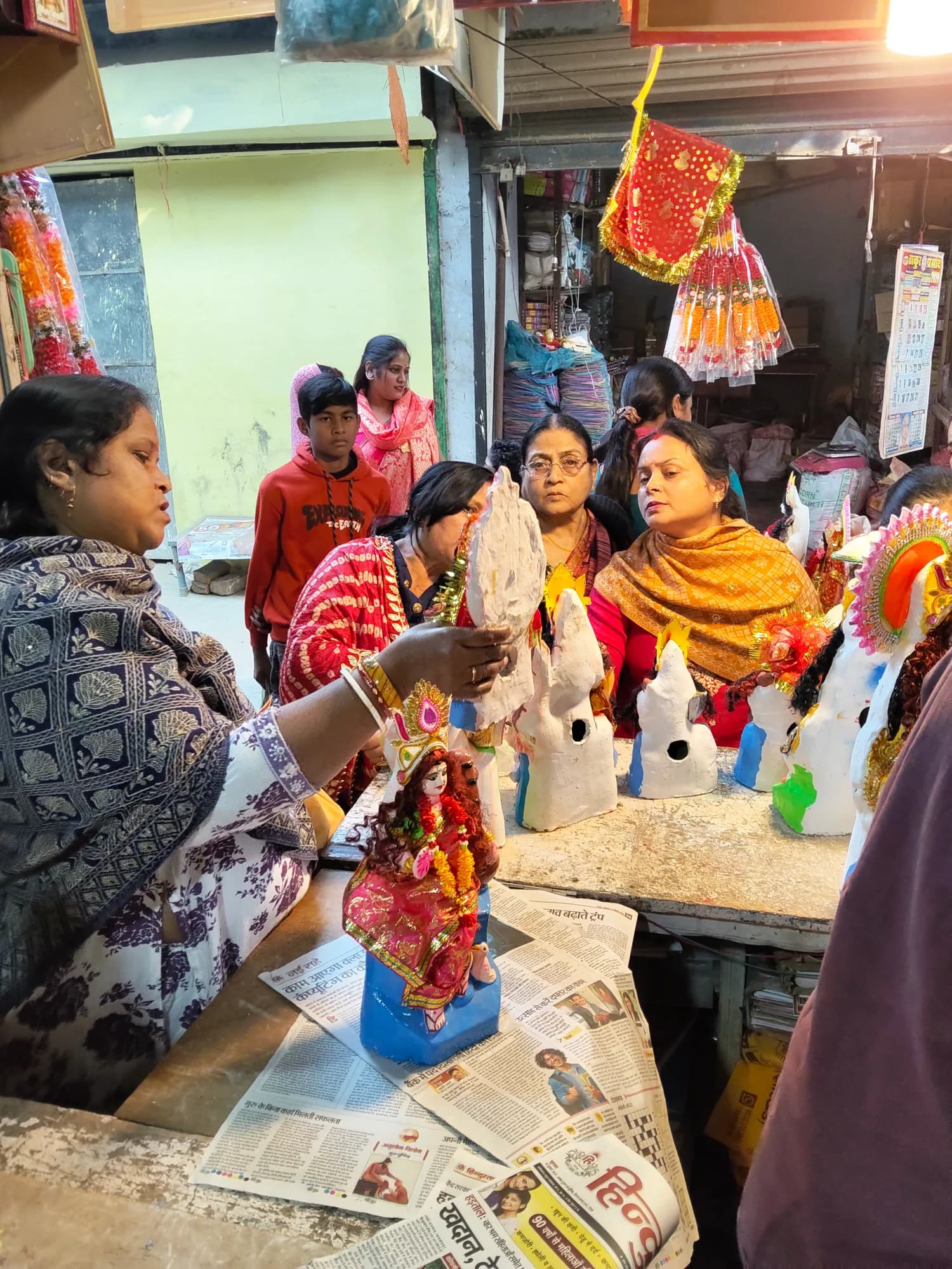 Saraswati Puja at the shop