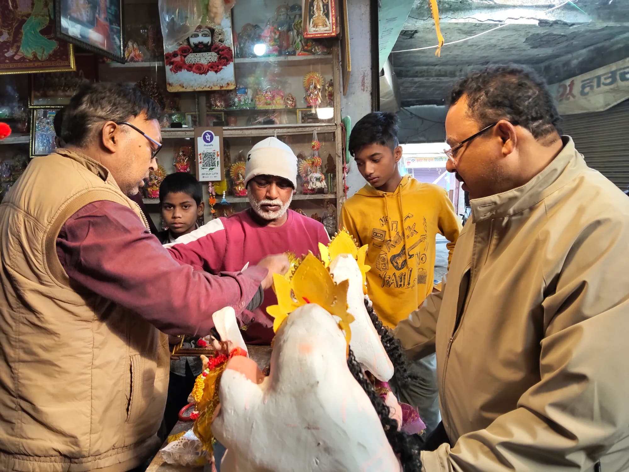Saraswati Puja at the shop